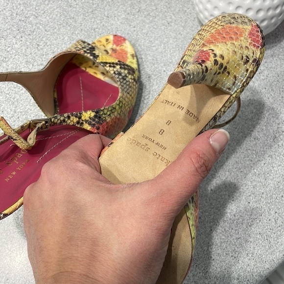 Kate Spade New York Womens Snakeskin Open Toe Stiletto Slingback Heels Sz 8 B - Picture 9 of 12